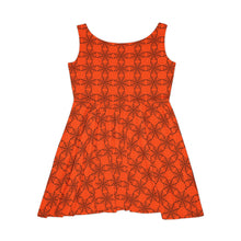 Spiderwebs Orange Women's Skater Dress