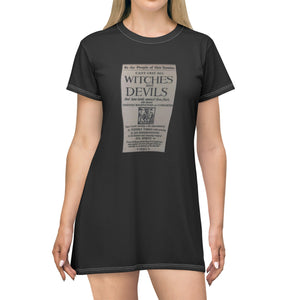 Wicked Sisters Cast Out All The Witches T-Shirt Dress (AOP)