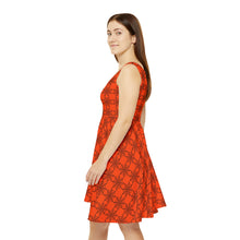 Spiderwebs Orange Women's Skater Dress