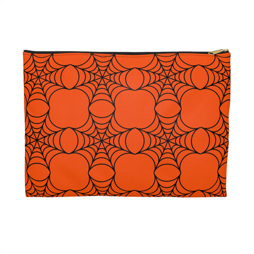 Spiderwebs Orange Makeup and Accessories Pouch