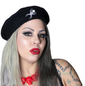 Web Black Beret Hat