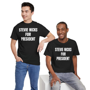 Stevie Nicks For President (Black) Unisex Heavy Cotton Tee