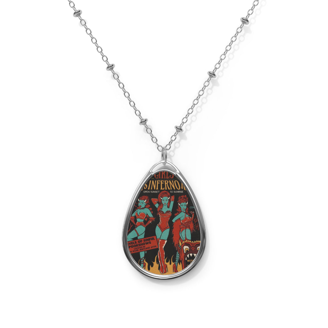 Dante’s Inferno Room Oval Necklace