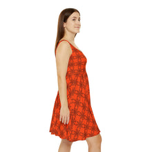 Spiderwebs Orange Women's Skater Dress