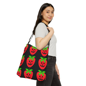 Summerween Strawberries Adjustable Tote Bag