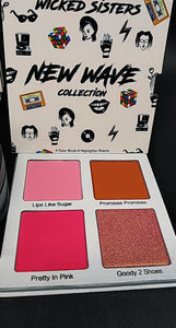 New Wave Collection 4 Color Blusher + Highlighter Palette (80s Synthwave inspired)